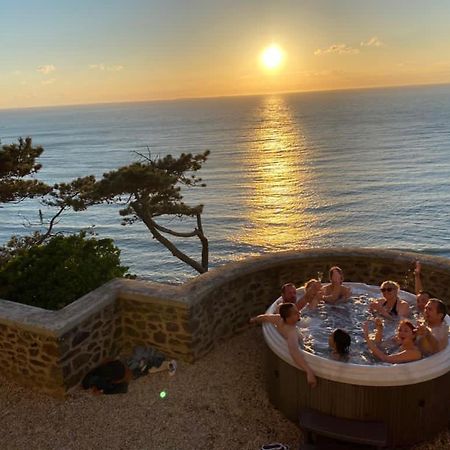 Les Roches Grises, Luxueuse Villa Face Mer, 4Etoiles, Spa Et Jardin Panoramique, Societe La Clef Decamp Granville Kültér fotó