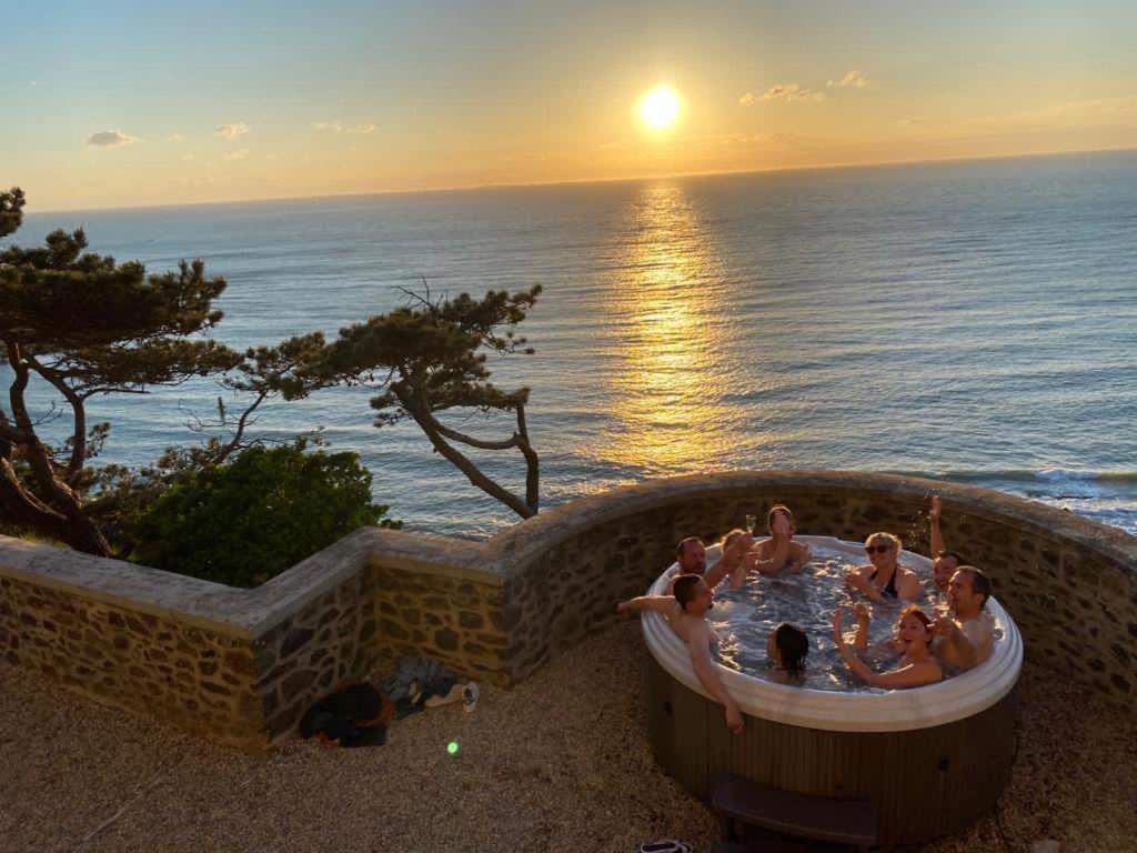 Les Roches Grises, Luxueuse Villa Face Mer, 4Etoiles, Spa Et Jardin Panoramique, Societe La Clef Decamp Granville Kültér fotó