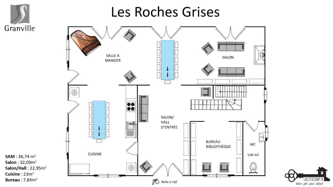 Les Roches Grises, Luxueuse Villa Face Mer, 4Etoiles, Spa Et Jardin Panoramique, Societe La Clef Decamp Granville Kültér fotó